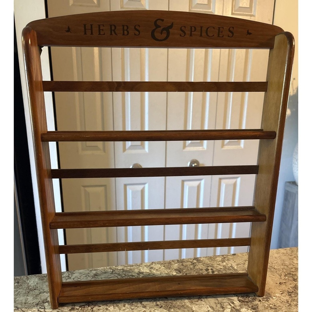 Vintage McCormick Wooden Wall Spice Rack Herbs & Spices Kitchen 3 Tier Shelf